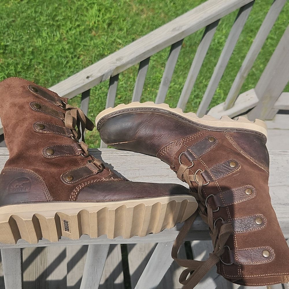 Sorel Women’s Brown Leather & Suede Lace-Up Boots Size 7 - Picture 6 of 9